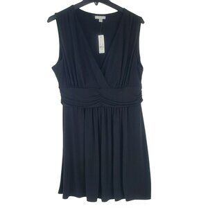 New York & Company Black Sleeveless V-Neck Dress Large